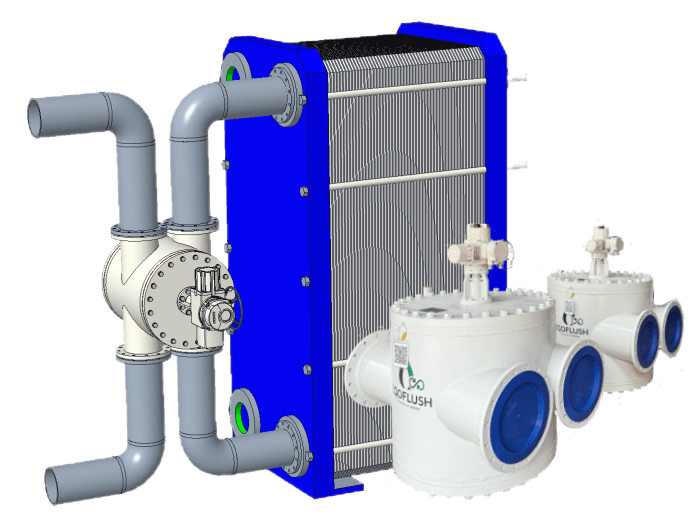 plate heat exchanger backflushing valves by Eqoflush
